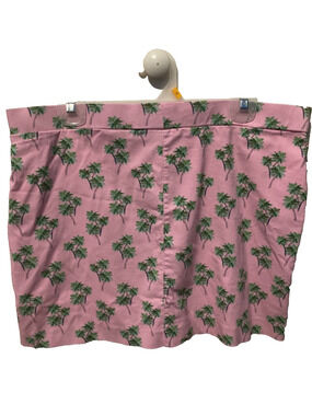 Zoe + Phoebe Pink Palm Tree Tropical Skort Women's Petite Large PL Travel Resort